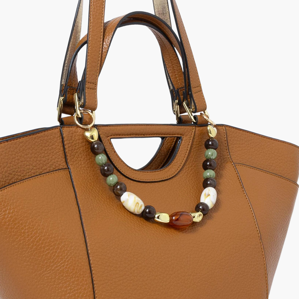 Grand sac shopper camel Stefie