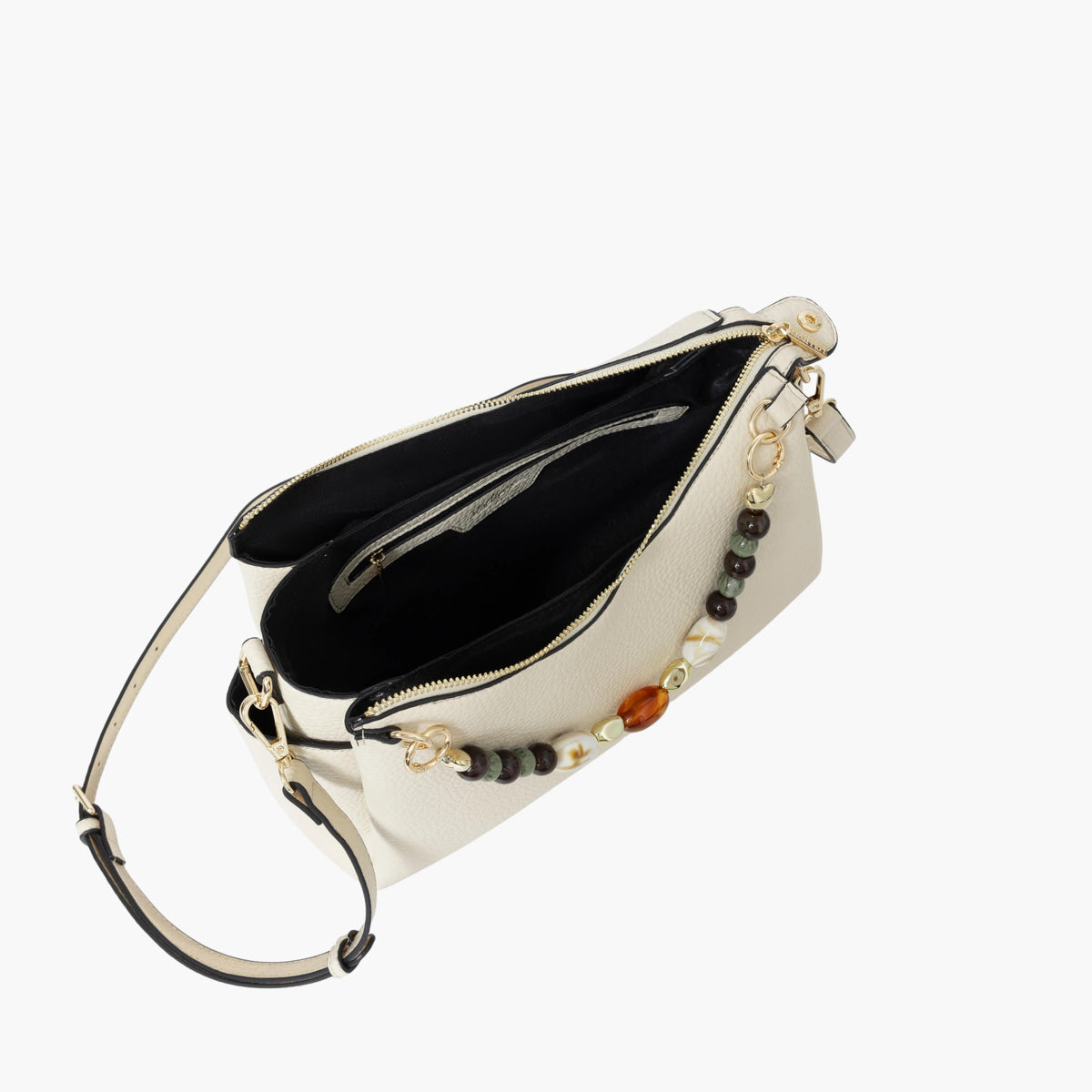 Grand sac porté épaule ivoire Stefie