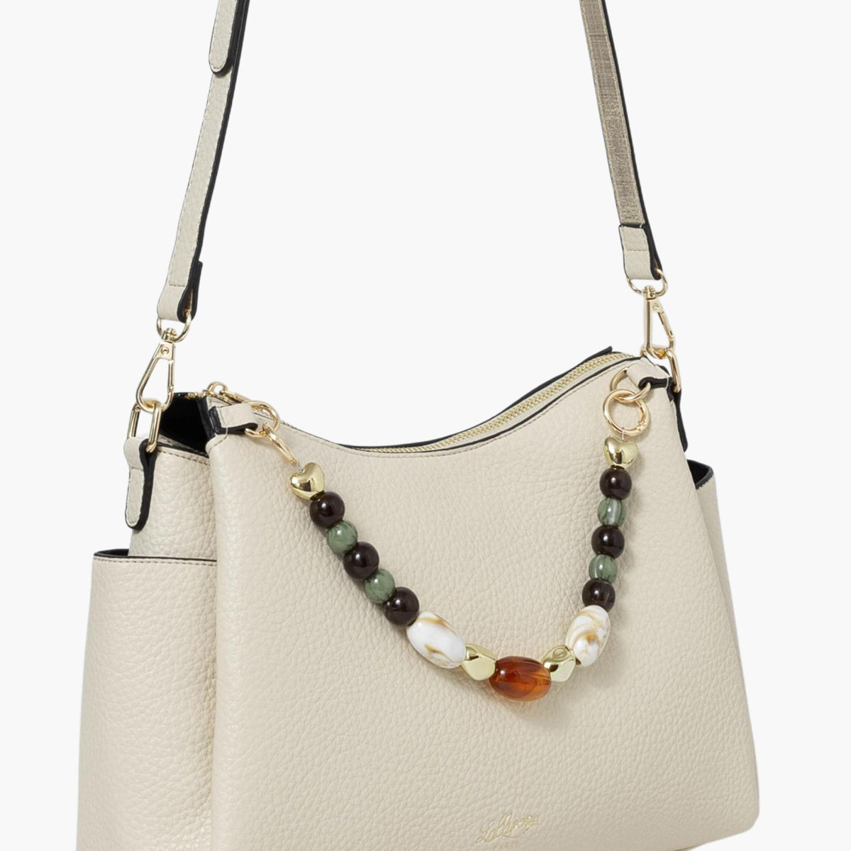 Grand sac porté épaule ivoire Stefie