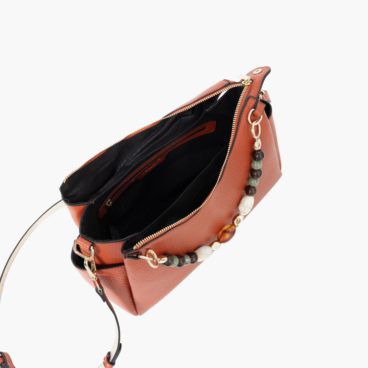 Grand sac porté épaule orange Stefie