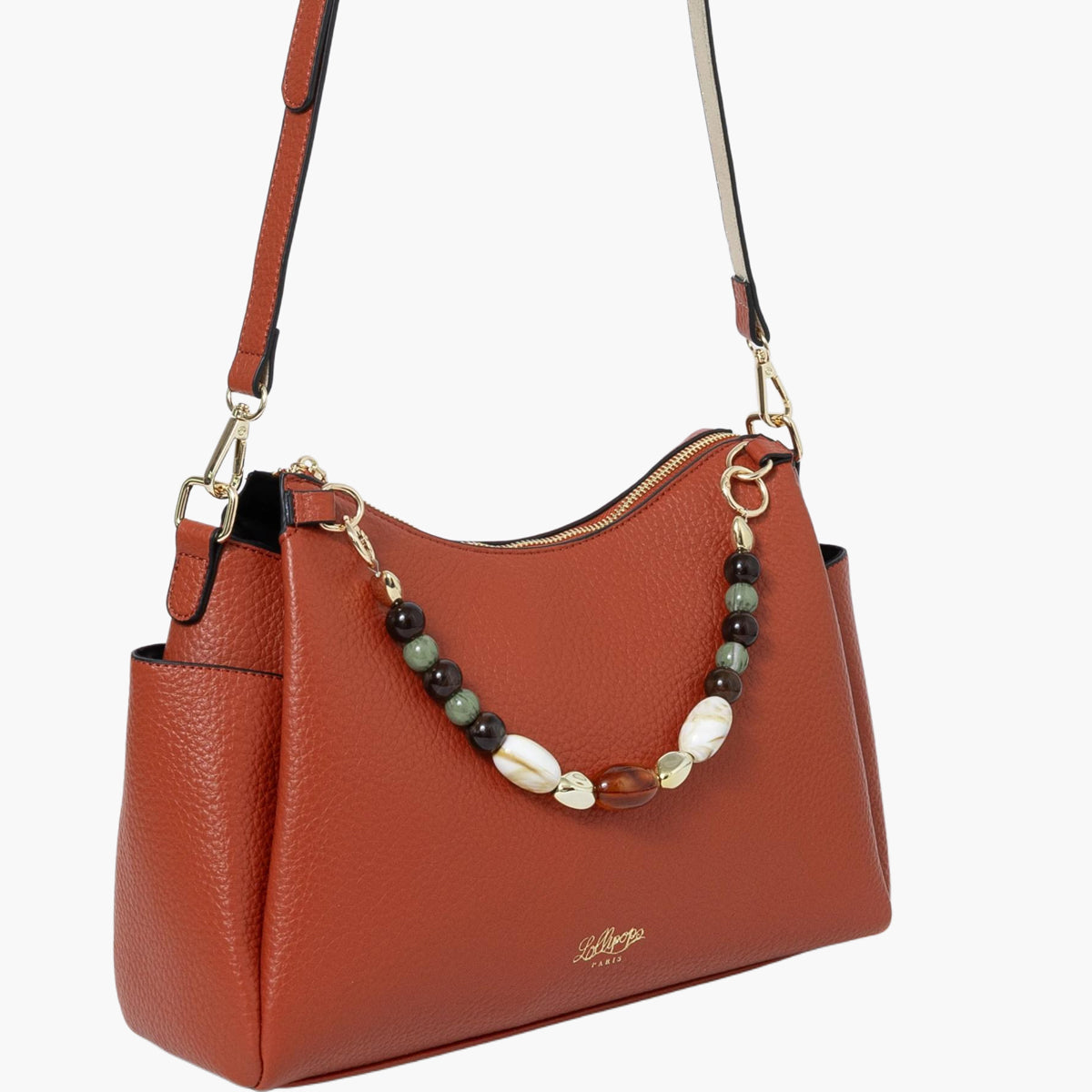 Grand sac porté épaule orange Stefie