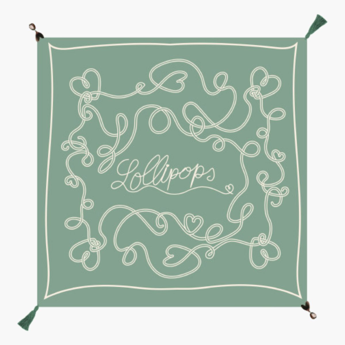 Foulard carré kaki Sateen