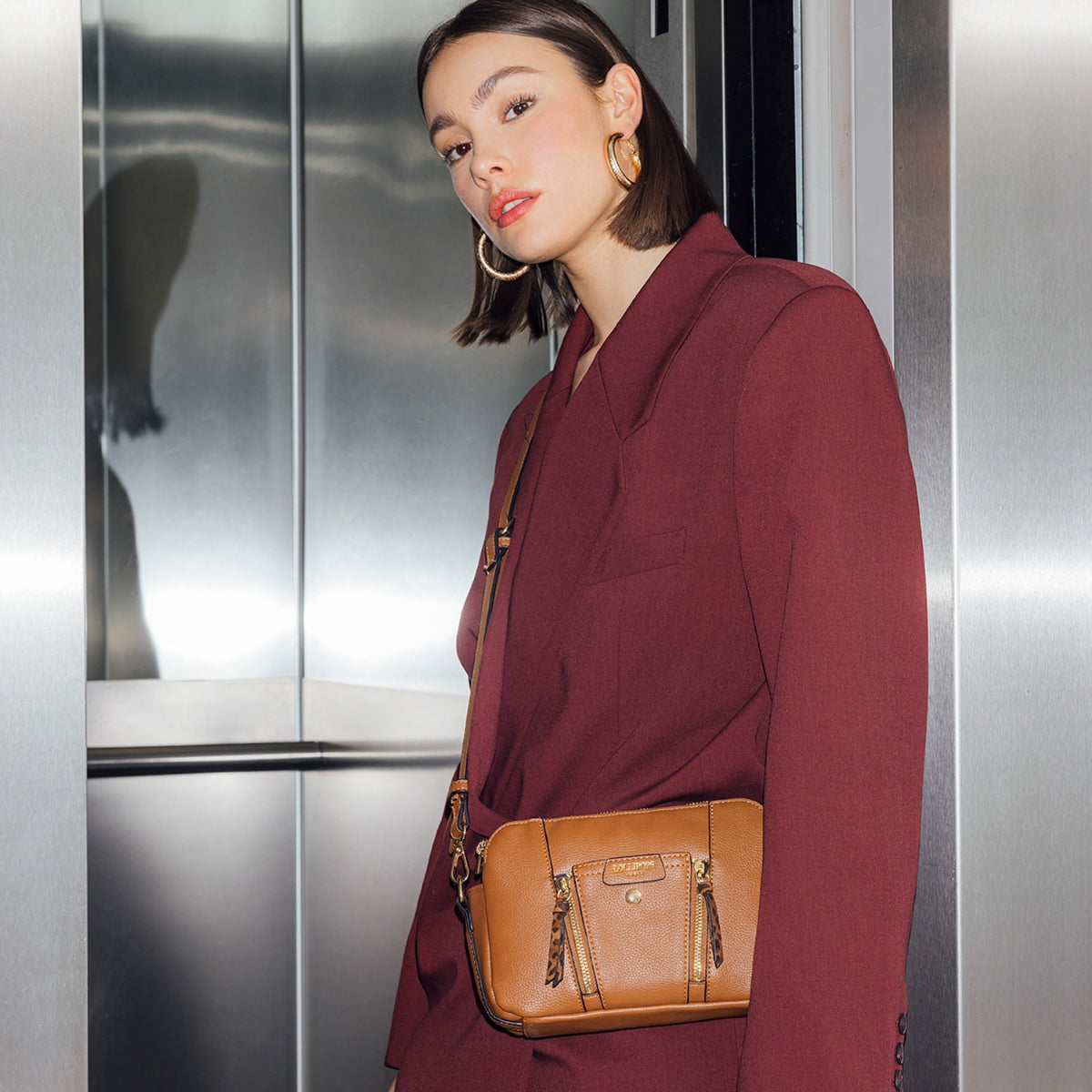 Sac multi poches camel Rosazia