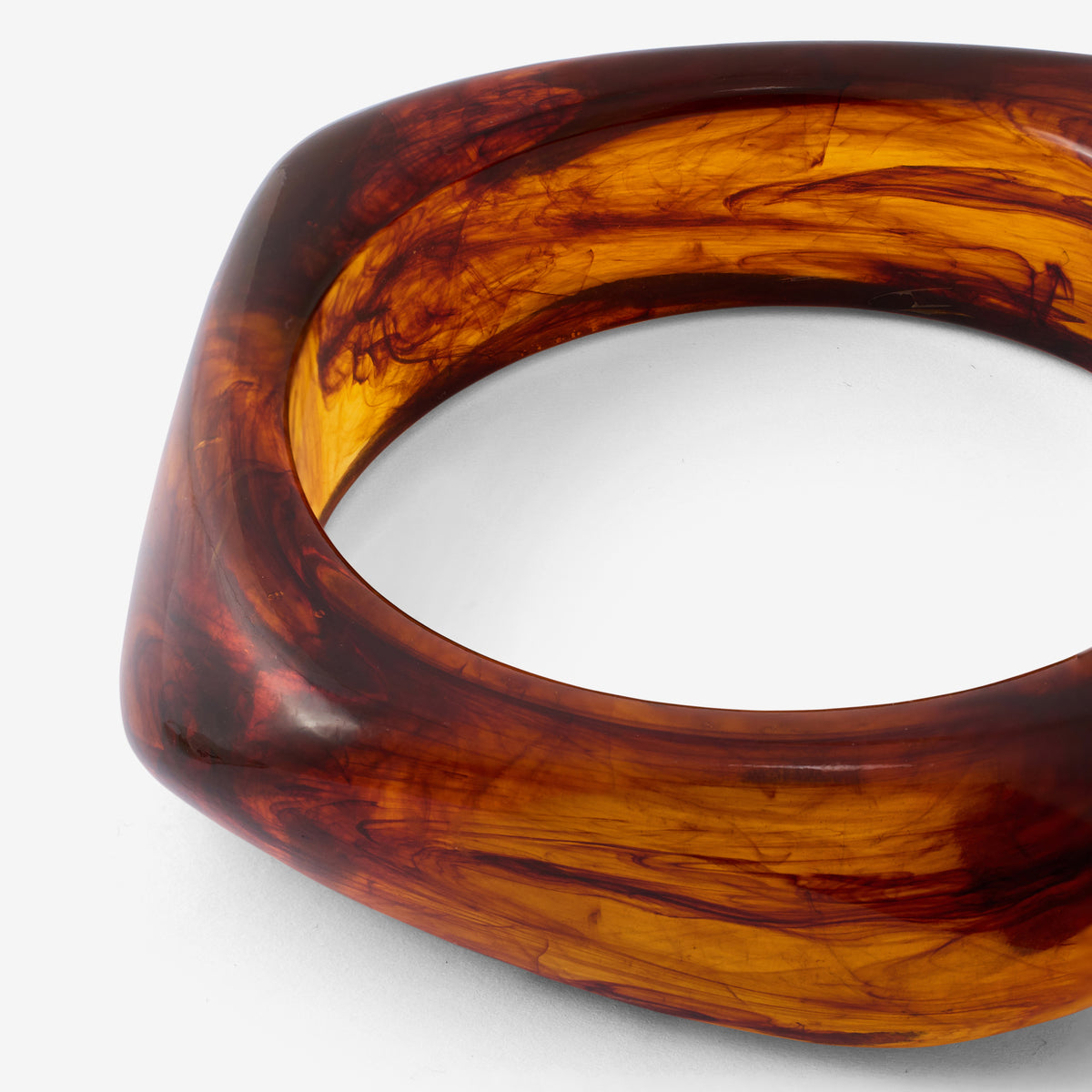 Jonc large en résine marron