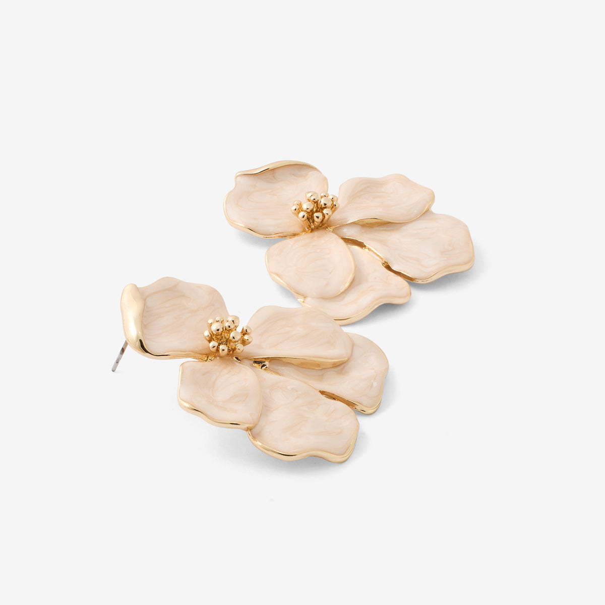 Boucles d'oreilles fleur rose pâle