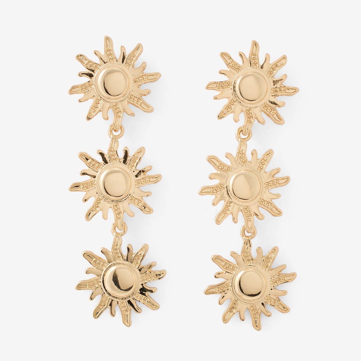 Boucles d'oreilles soleil martelés