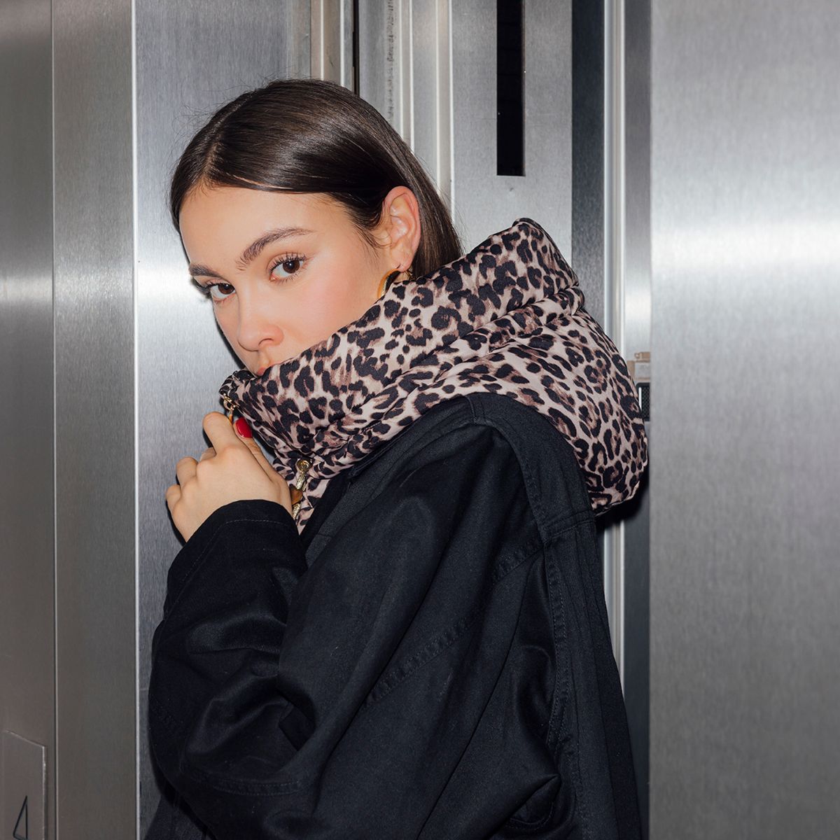 Capuche doudoune léopard Rosalie