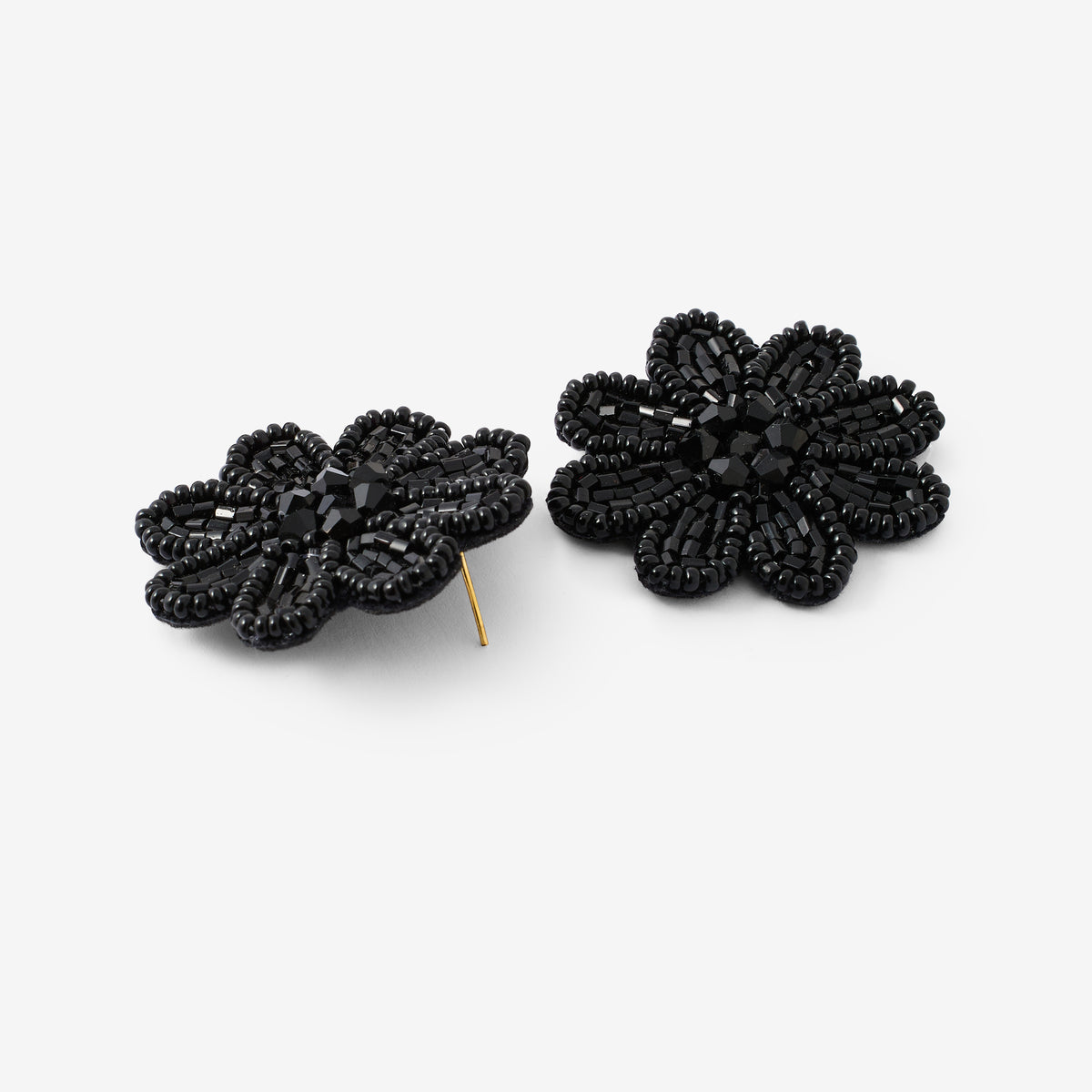 Boucles d’oreilles fleurs brodées