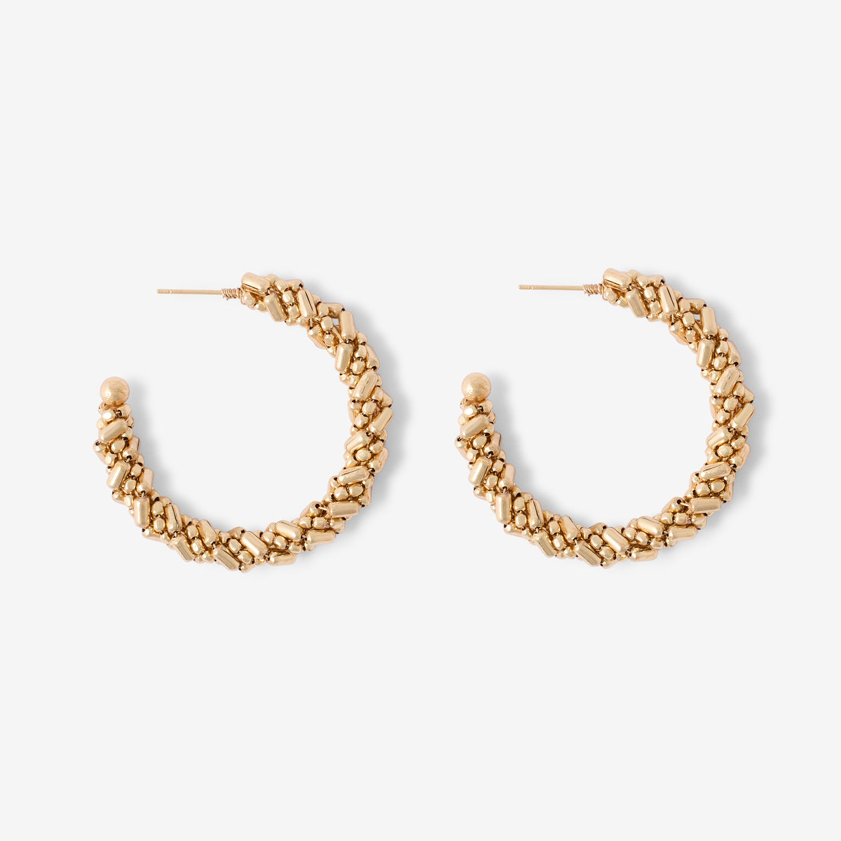 Créoles perles dorées