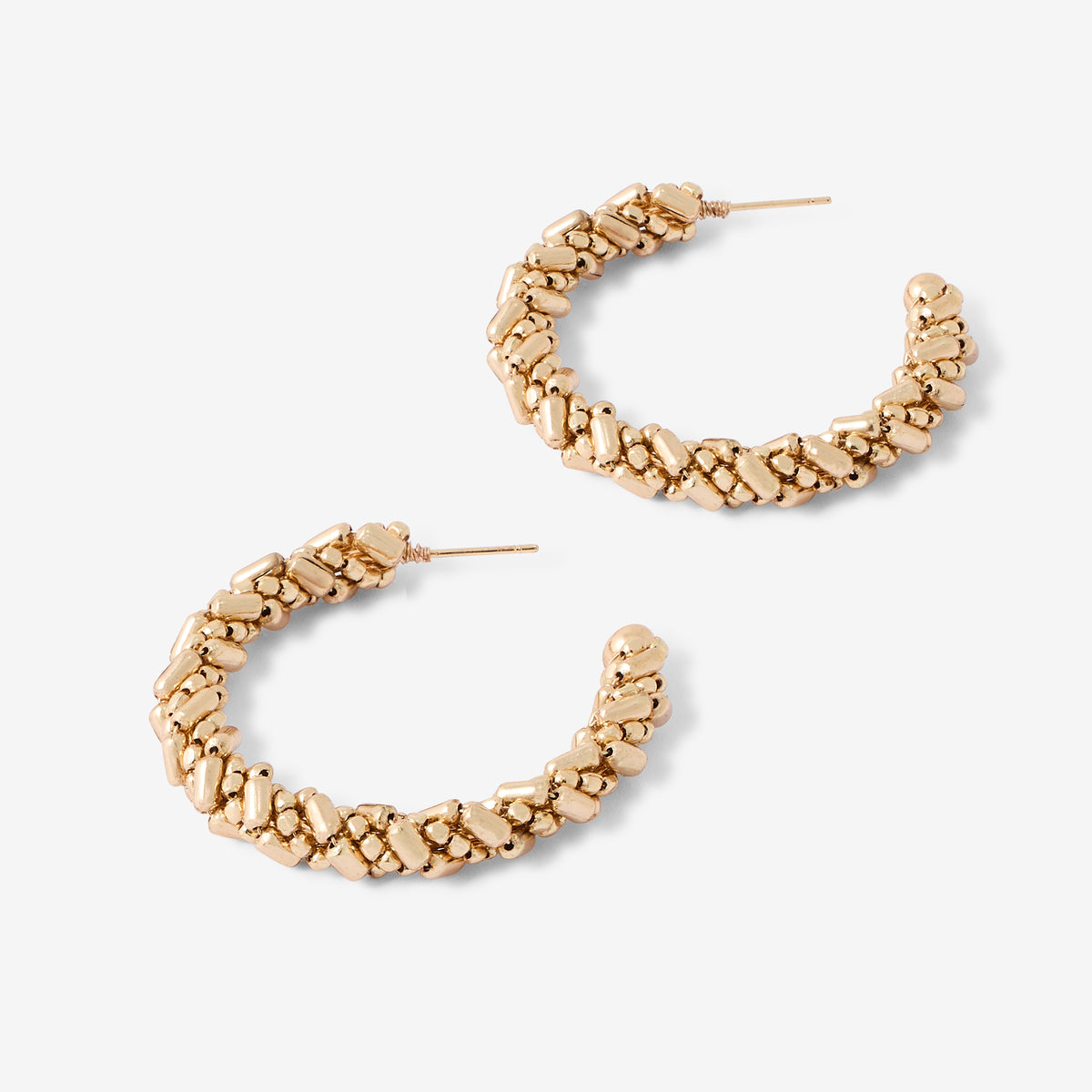 Créoles perles dorées