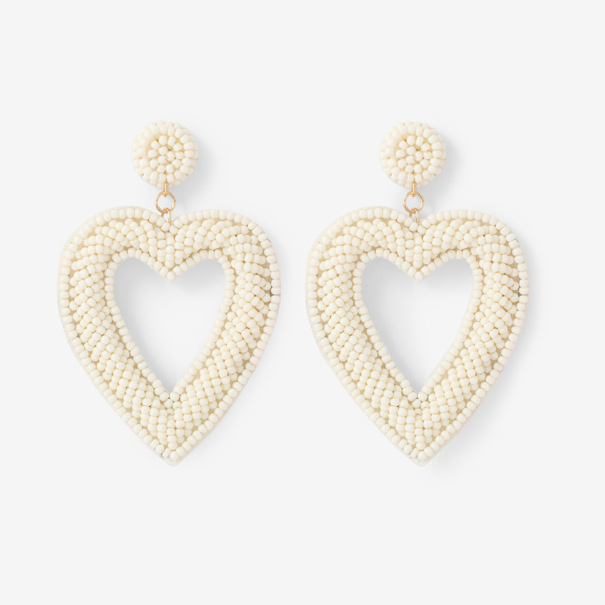 Boucles d'oreilles cœurs ivoires
