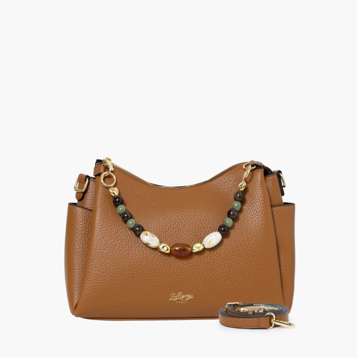 Grand sac porté épaule camel Stefie