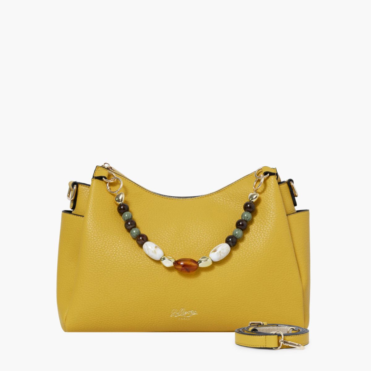 Grand sac porté épaule jaune Stefie