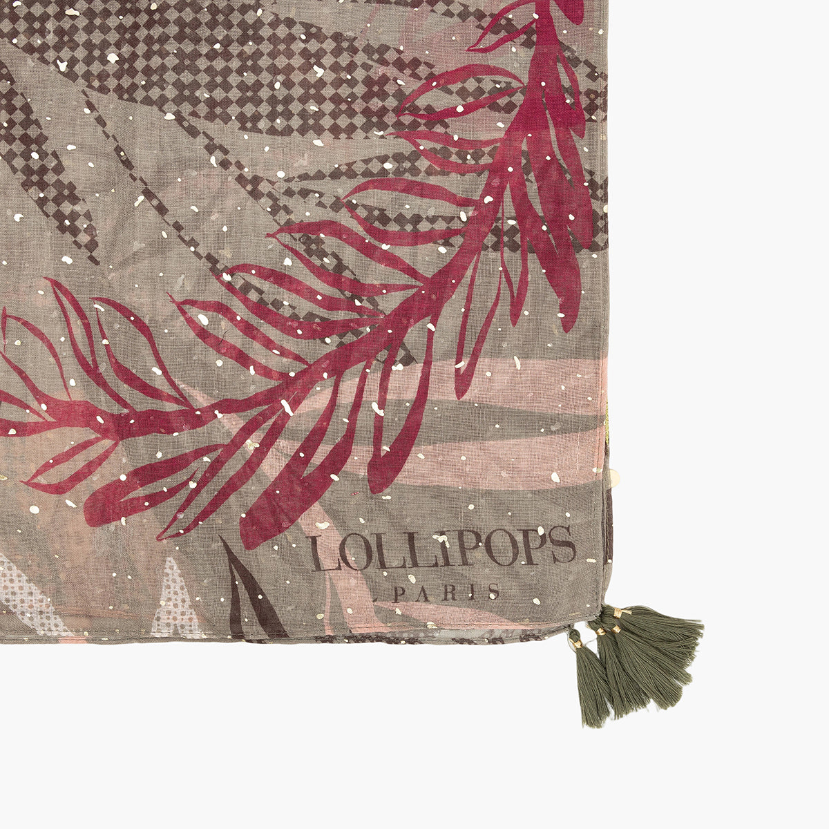 Foulard rectangulaire kaki Teisha