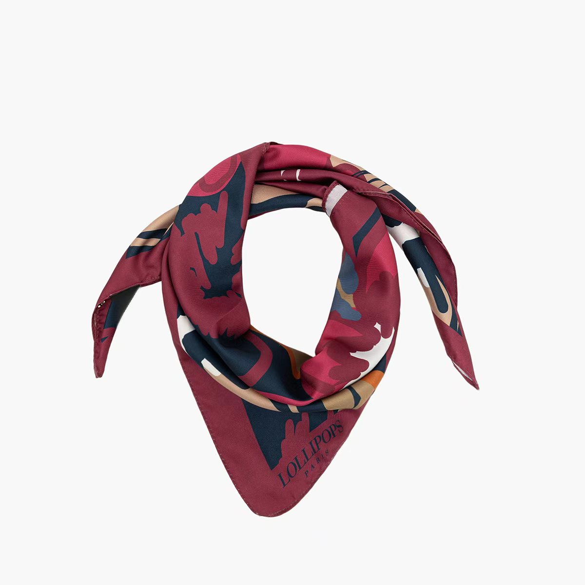 Foulard carré bordeaux Tivaline