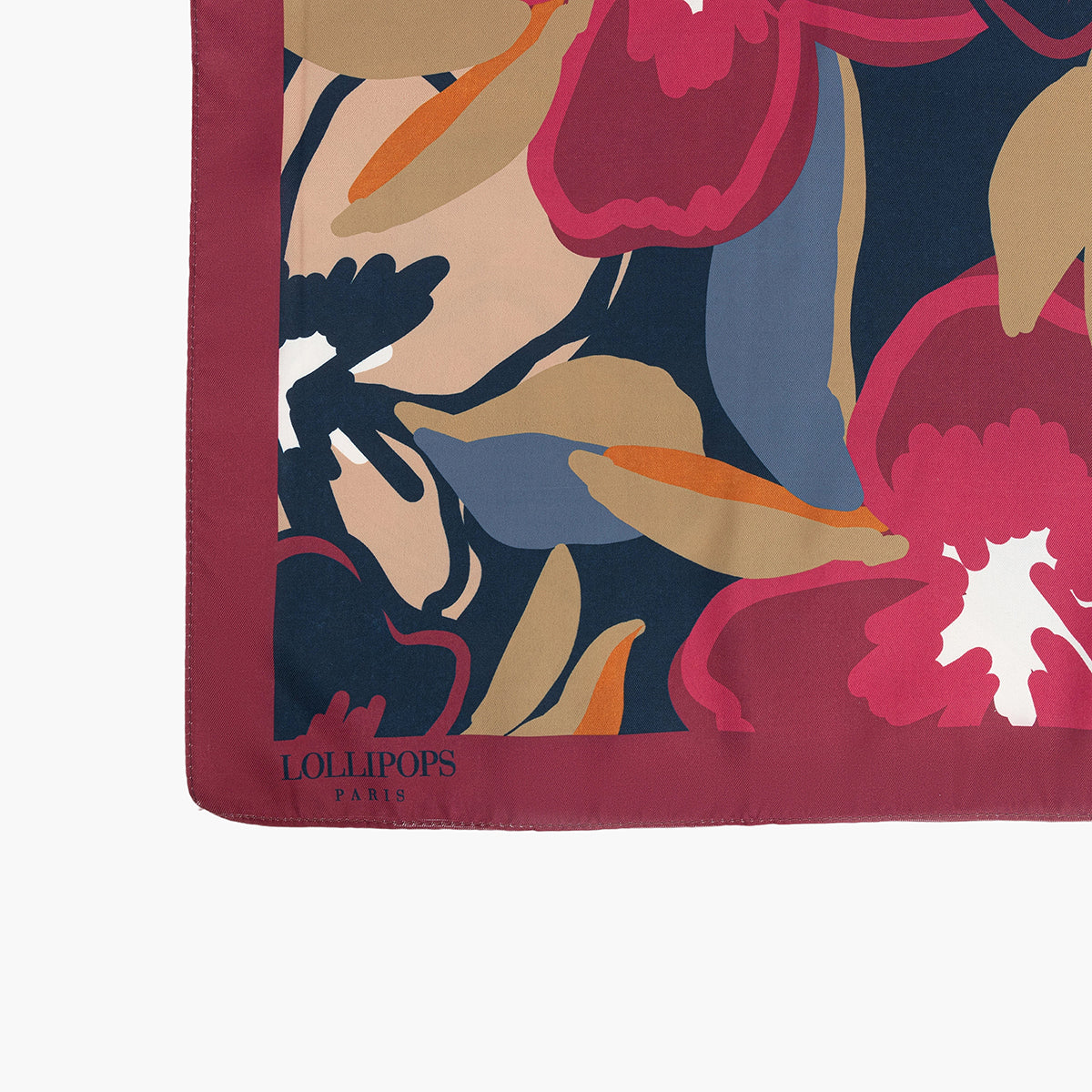 Foulard carré bordeaux Tivaline