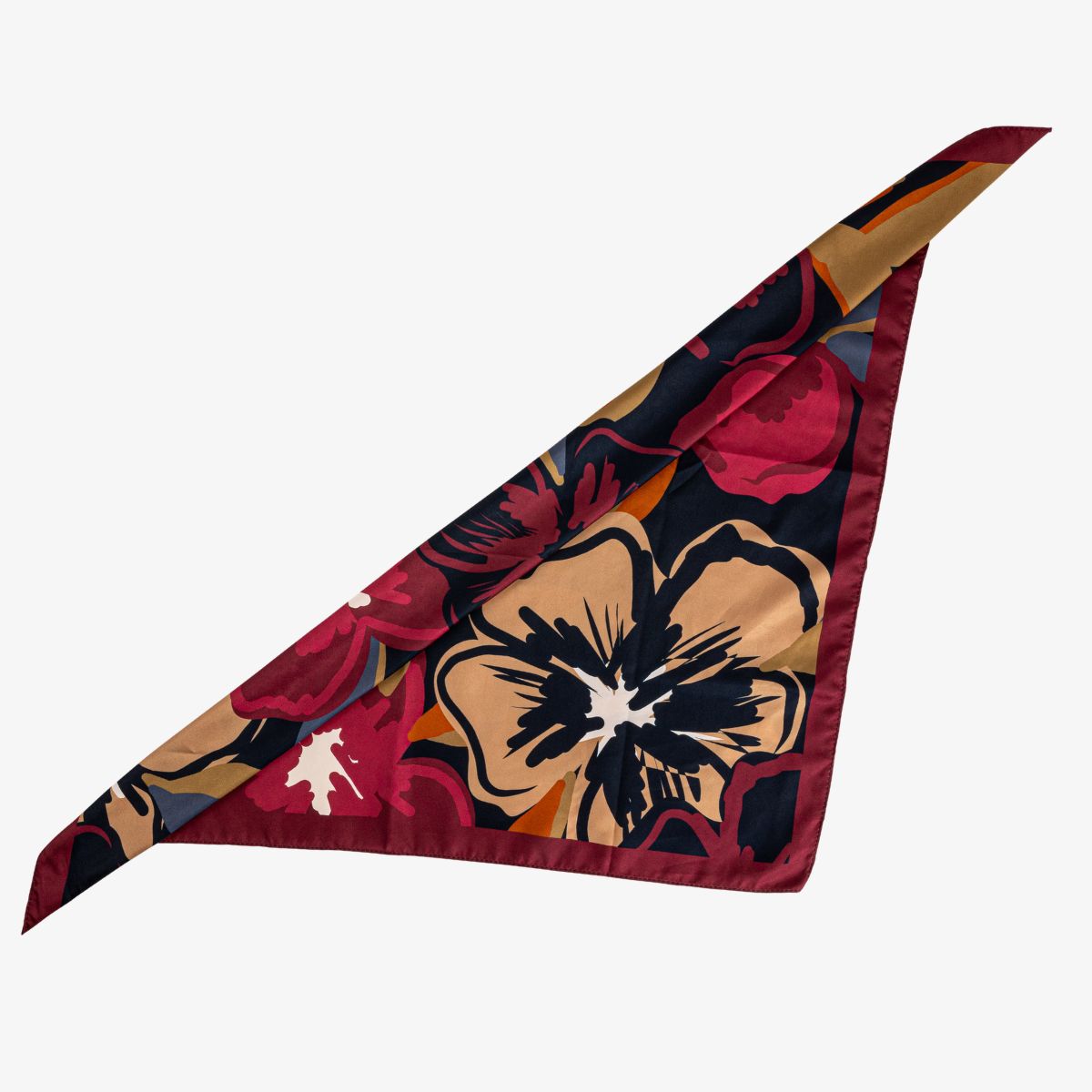 Foulard carré bordeaux Tivaline