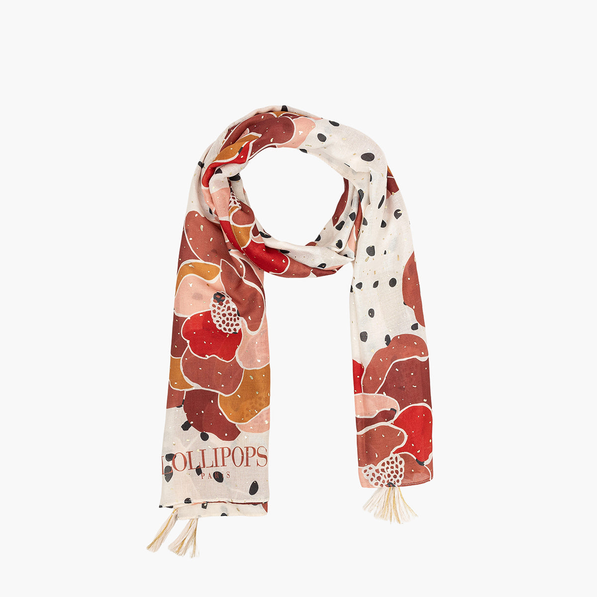 Foulard rectangulaire rouge Tulipan