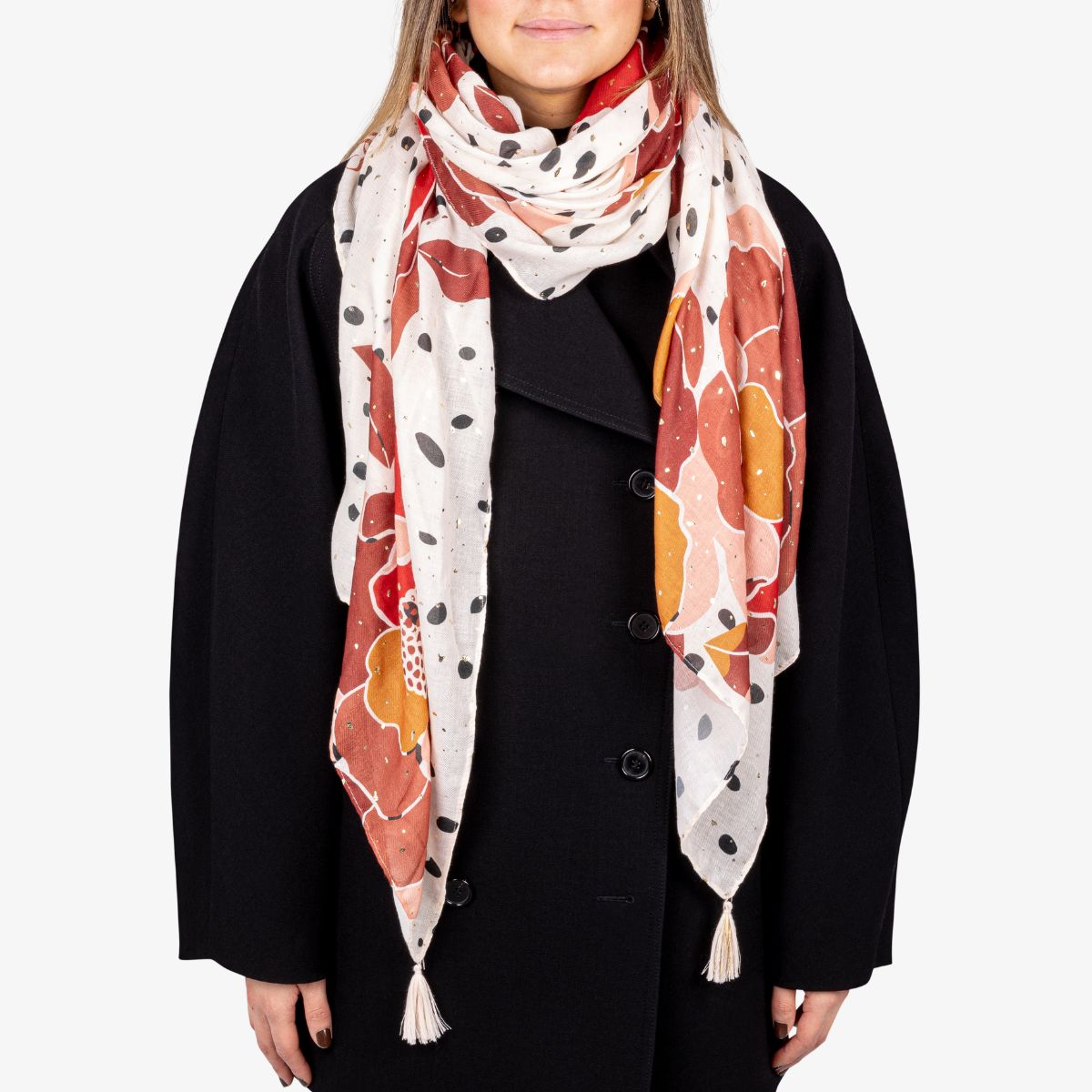 Foulard rectangulaire rouge Tulipan