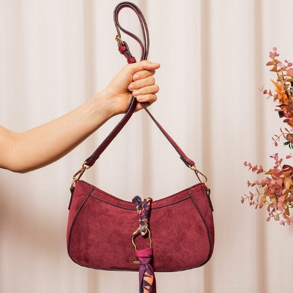 Sac porté épaule bordeaux Tivaline
