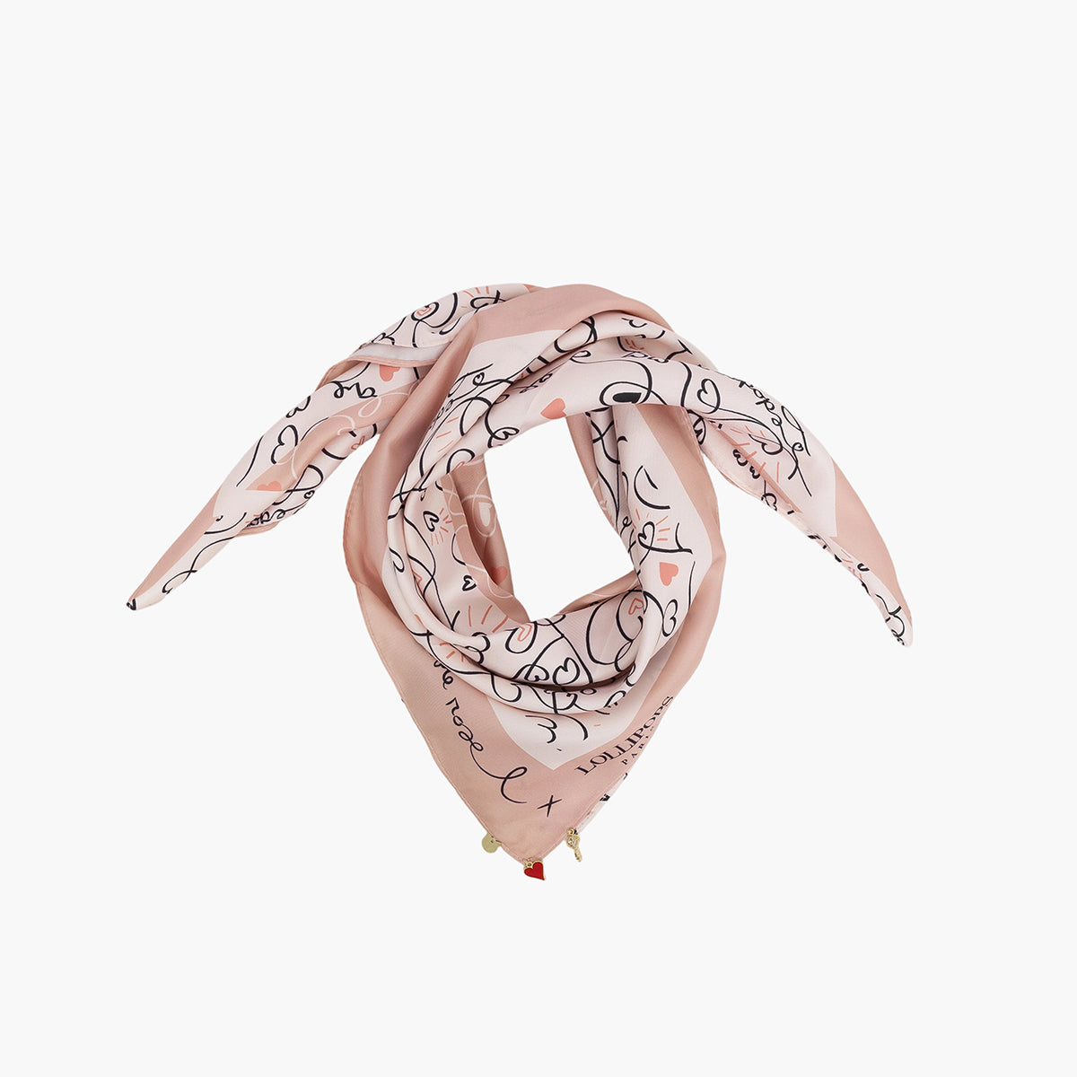 Foulard carré rose Thelma Lollipops x RoseUp