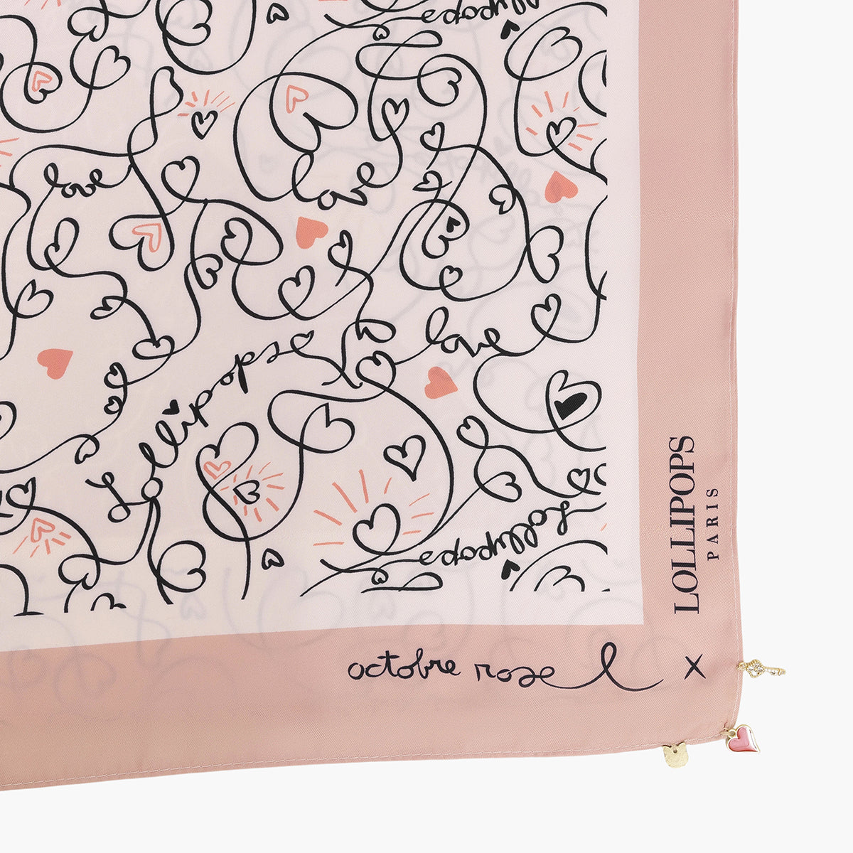 Foulard carré rose Thelma Lollipops x RoseUp