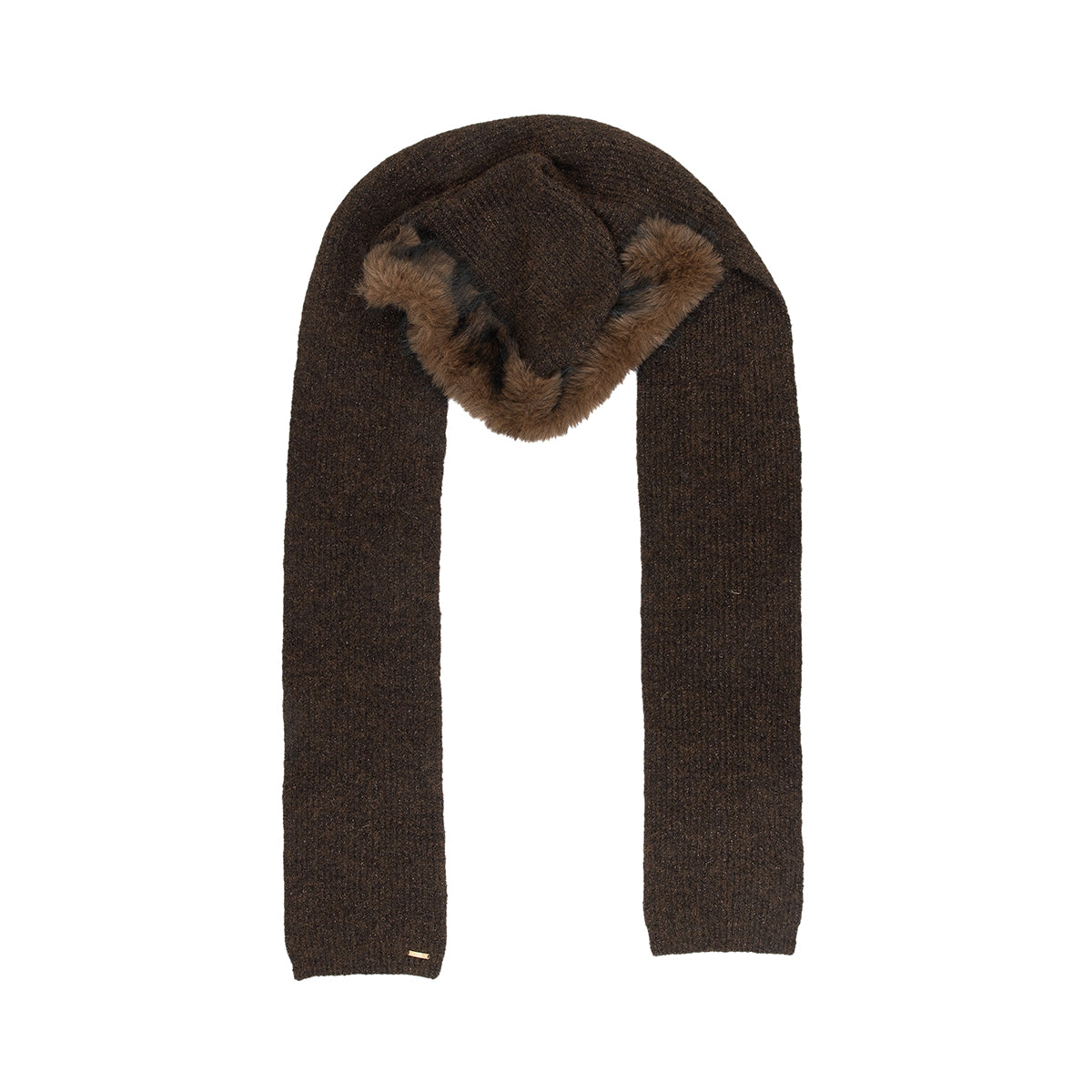 Écharpe-capuche marron Talex
