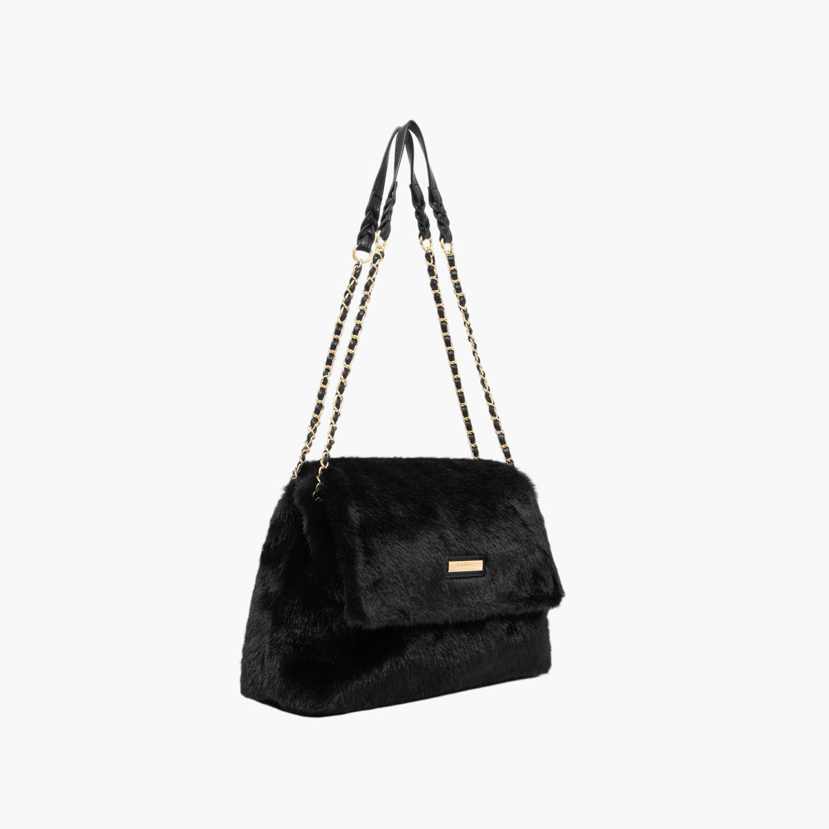 Grand sac porté épaule noir Tigra