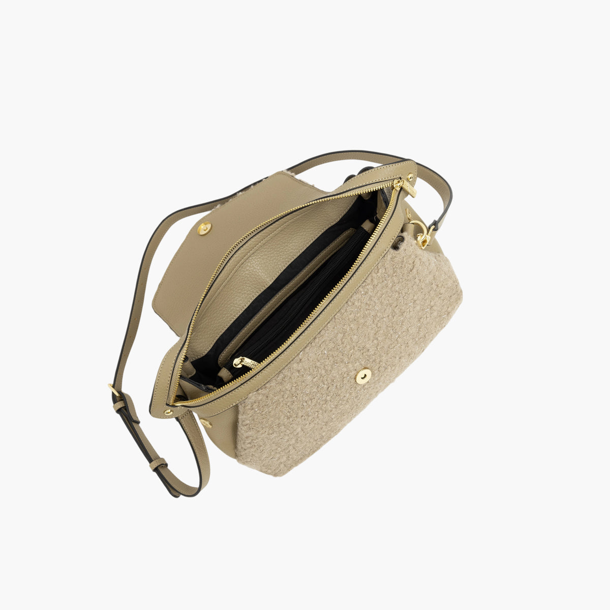 Grand sac porté épaule taupe Theresa