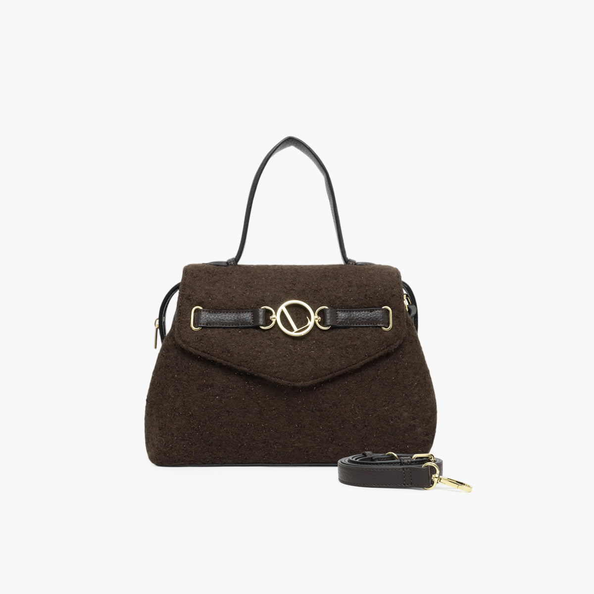 Grand sac porté épaule marron Theresa