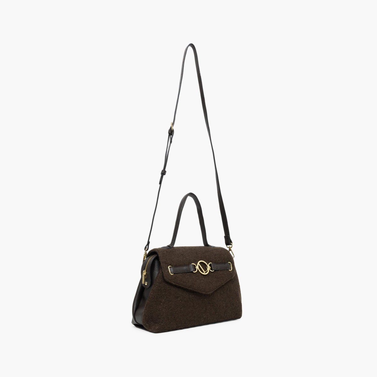 Grand sac porté épaule marron Theresa