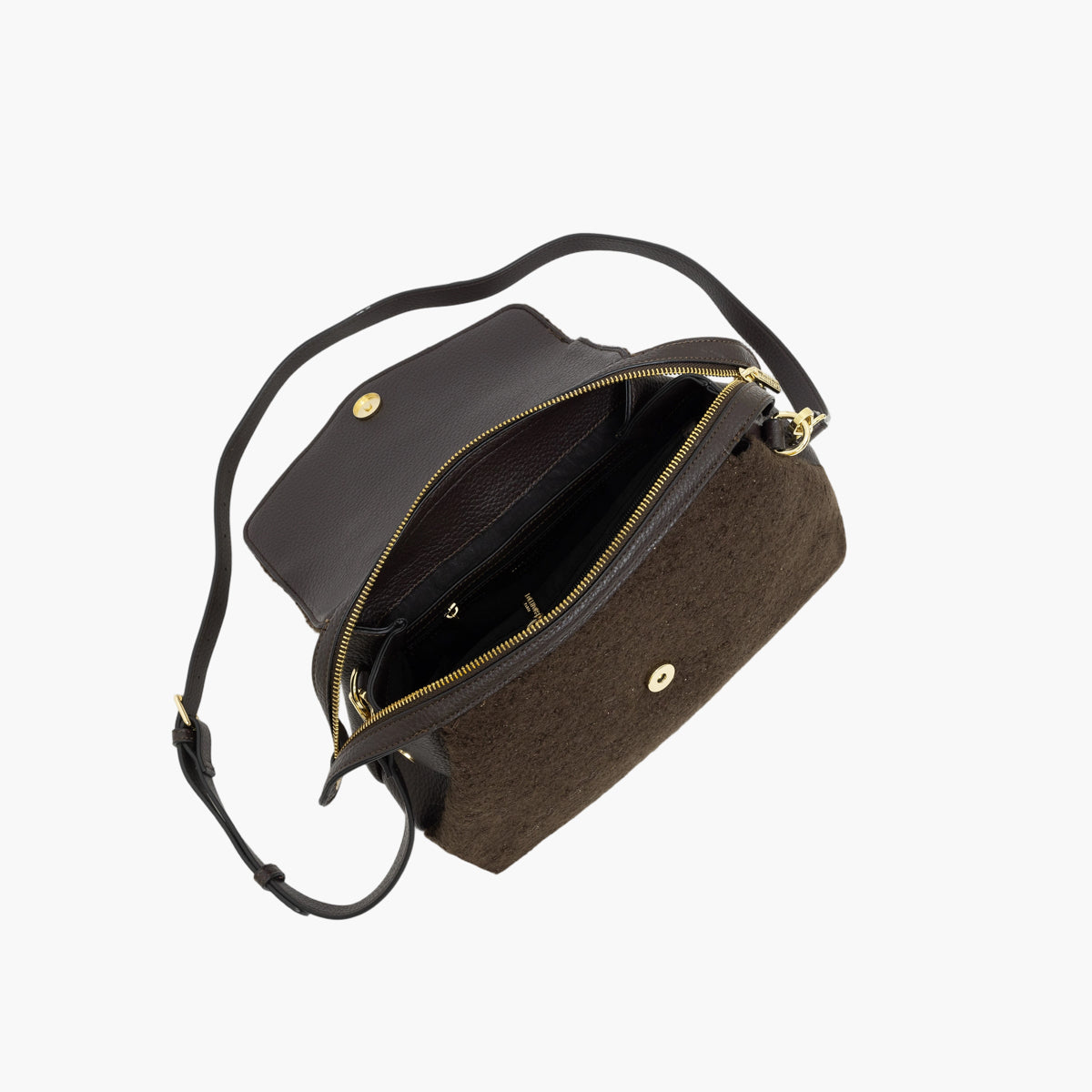 Grand sac porté épaule marron Theresa