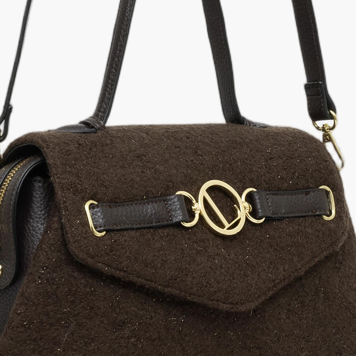 Grand sac porté épaule marron Theresa